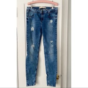 ZARA Premium Wash Distressed Skinny Jeans